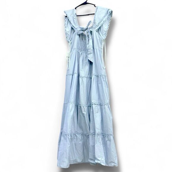 NWT (1X) Altar’d State Light Blue Tiered Maxi Dress with Pockets - Picture 3 of 4